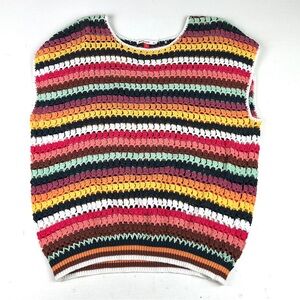 Marine layer vest womens XL Colorful cotton knit sweater pullover tank top